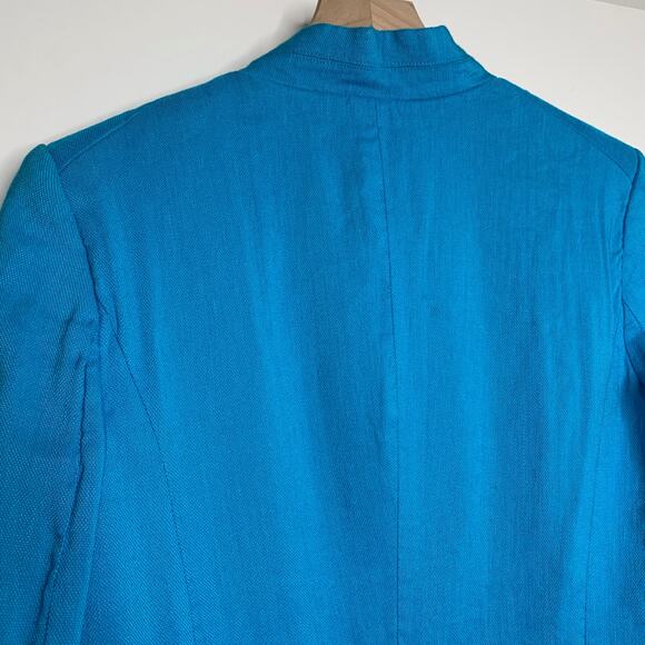 Veronica Beard Dickey Jacket Mile Turquoise Peplum Blazer Women Size 4 - Picture 14 of 16